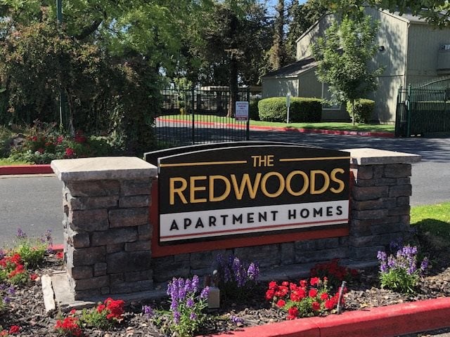 The Redwoods Apartments Monument Sign